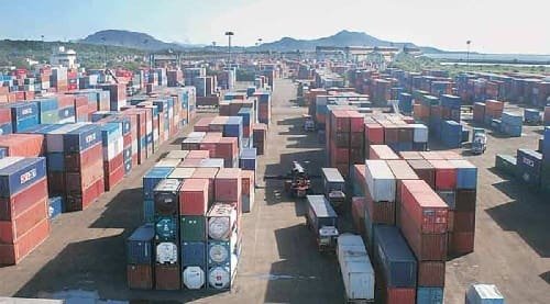 Imports go up for 1st time since last Feb, exports dip 0.8%.