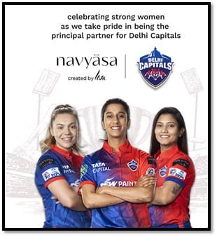 The modern clothing company, navyasa by liva, has partnered with the Women’s Indian Premier League 2023 and is the primary sponsor of Delhi Capitals.