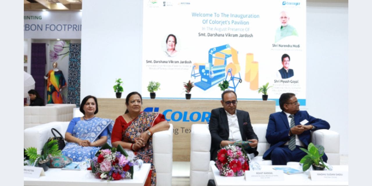 UNION MINISTER OF TEXTILE INAUGURATED COLORJET PAVILION AT ITMA