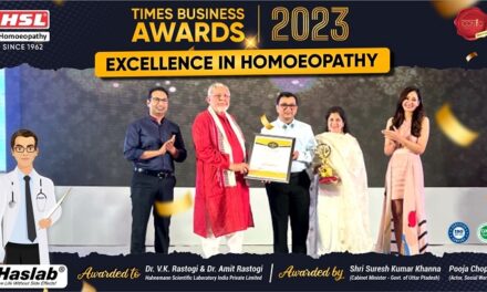 Haslab Wins Prestigious Excellence in Homoeopathy Award, Pioneering Side Effect-Free Healing Revolution and Elevating the Brand at National Level
